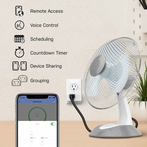 Smart WiFi Plug Works With Alexa And Google Home No Hub Required 2 4 GHz Network Only Remote Control From Anywhere 15 Amp Indoor Outlet for Home Appliances with smartphone app and fan