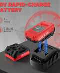 20V Rapid-Charge Battery for Heavy Duty Workhorse Cordless Drill And Impact Driver Duo, with 2.0Ah capacity and quick charging feature.