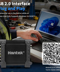8 Channel USB Automotive Diagnostic Oscilloscope With DAQ And Programmable Signal Generator For Cars And Trucks next to laptop