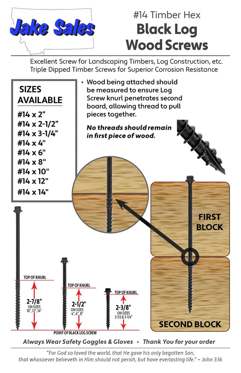 Badass Beefed Up Two Inch Timber Screws Heavy Duty Hex Head Landscaping Wood Fasteners Exterior Coated Heat Treated Steel Acq Compatible Fifty Count Box For Outdoor Building And Deck Repair on display with sizes listed.