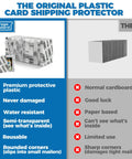 Comparison of Shipping Protectors For Trading Cards Pro Grade Ultra Strong Plastic Inserts and cardboard type.