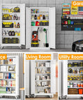 71 Inch Tall Metal Garage Storage Cabinet On Wheels With Two Doors And Four Adjustable Shelves Built Tough For Home Office Garage Or Warehouse Use White