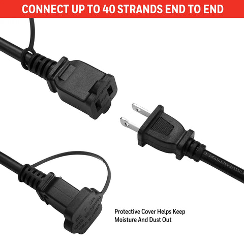 Connectors for Outdoor LED String Lights 24 Ft Weather Resistant With Vintage Bulbs For Patio Garden Backyard Cafe Bistro Gazebo