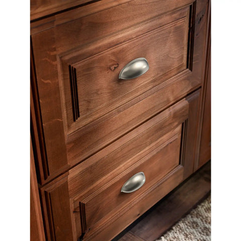 Wooden drawers with 10 Pack Brushed Nickel Cabinet Handles 3 Inch 76mm Center To Center Drawer Pulls
