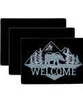 Blank Anodized Aluminum Engraving Sheets 3 Pack Pro Grade with etched bear and welcome design