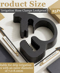 Close-up of 25 Pack One Quarter Inch Max Grip Double Gripping Nylon Hose Clamps with adjustable mechanism for irrigation.