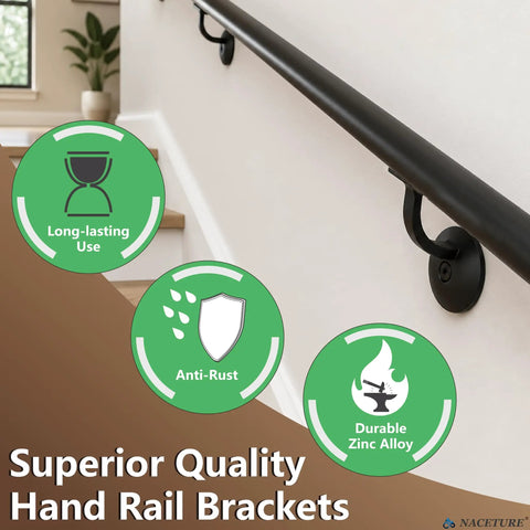 Heavy Duty Handrail Brackets For Stairs 3 Inch Black Metal Wall Mount Supports Tough As Nails Staircase Railing Hardware view on staircase.