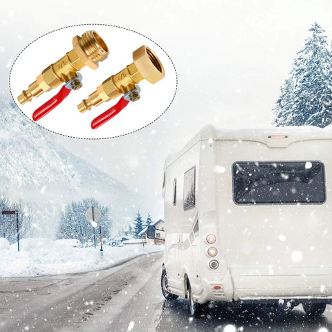 Winterize Blowout Adapter With 1/4 Inch Quick Connect To 3/4 Inch GHT Thread Ball Valve for RV winter setup