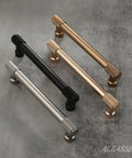 Brushed Satin Nickel Cabinet Pulls 10 Pack with 5 Inch Hole Centers Knurled Kitchen Cabinet Handles in silver, black, and gold tones