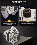 Dope Replacement Alternator For Mitsubishi Lancer 2.0L 2008 2015 Fits DE ES Sportback Evolution 2.0L 1800A155 OE Grade Auto Electrical Part Ready To Roll, showcasing design details and connector, front and side view.