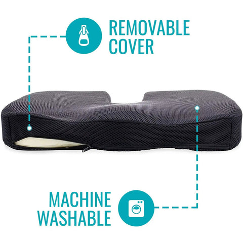Upgraded Memory Foam Coccyx Cushion For Office Chair And Driving Tailbone Pain Relief Ergonomic Seat Pad with removable cover