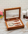 Wood Handle Letter Opener Turning Kit With Durable Zinc Alloy Built To Last Corrosion Resistant Chrome Finish Easy To Use Unboxing Knife in wooden display case.