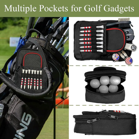 Ultimate Golf Valuables Pouch and Ball Bag, Portable Organizer for Tees, Gadgets, and Accessories, Holds About 25 Golf Balls