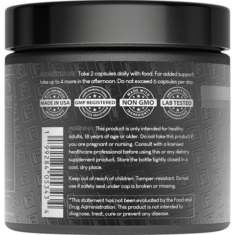 Back label of Self Obsessed Maxxed 10-In-1 Men's Vitality Formula With PrimaVie Shilajit, Tongkat Ali, 120 Capsules