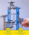 Hands On Simple Machines Kit Build 26 Models to Explore Levers Pulleys Wheels and Axles Inclined Planes Screws Wedges and Mechanical Physics Basics with Real World Experiments for Curious Builders model assembly.