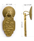 Brass Buddha Scepter Cabinet Pulls 2.4 Inch Set Of 2 For Furniture And Cabinetry Architectural Interior Design Hardware Solid Brass Drawer Pulls With Washer Set Ru Yi Style Accent For Custom Homes featuring front and side view with dimensions.