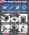 Badass Gold Chicago Screws For Leather Projects 125 Rock Solid Matched Sets of M5 Threaded Posts showing durability and precision features.