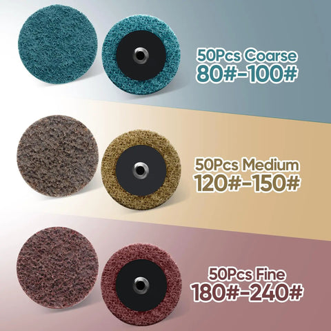 Two Inch Quick Change Surface Conditioning Discs Set Of 150 Pieces Medium Grit Aluminum Oxide For Die Grinders