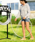 Freestanding Garden Hose Organizer With Black Powder Coat Finish Heavy Duty Detachable Hose Stand Holds 150 Ft of Hose