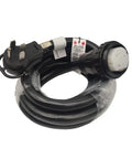 Heavy Duty 50 Amp RV Shore Power Extension Cord Adapter 14-50P to SS2-50R Marine Twist Lock Receptacle 15 Feet Copper