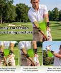 Connector Golf Training Aid For Posture Correction And Swing Mechanics in use by golfer on a golf course