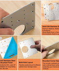 20 Piece Cabinet Hinge Repair Plate Kit stainless steel mounting plate for kitchen cabinets and furniture reinforcement