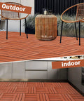 Interlocking Plastic Deck Tiles For Outdoor Spaces 36 Pieces 12x12 Inch Brown Waterproof All Weather Patio Tiles used in indoor and outdoor settings