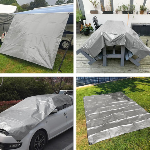 Heavy Duty Tough As Nails Waterproof Tarp 10x12 Ft All Weather Outdoor Tarp With Grommets And Reinforced Edges 12 Mil Thick UV Resistant