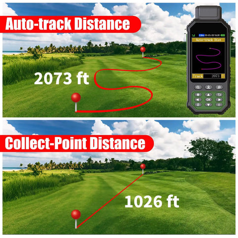 Handheld GPS Surveying Gadget With 3.2 Inch Color Screen And Multi GNSS Support Seven Measuring Modes For Land Area Length Slope And Save Coordinates Points On The Job For Quick Accurate Mapping auto-track and collect-point distance view