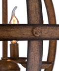Detail of Six Light Indoor Chandelier In Brushed Nickel Finish With Dramatic Contemporary Style for Entryways and Dining Rooms