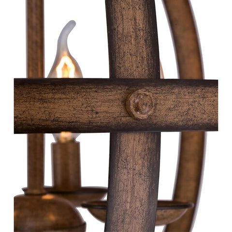 Detail of Six Light Indoor Chandelier In Brushed Nickel Finish With Dramatic Contemporary Style for Entryways and Dining Rooms