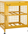 Upgraded Propane Tank Storage Box For Four Cylinders, Beefed Up Horizontal Cabinet With Lock And Keys, Powder Coated Yellow