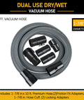 10ft Heavy Duty 1-7/8 Inch Wet Dry Vacuum Hose And Accessories Kit Compatible With Ridgid And Craftsman Vacs