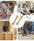 Solid As A Rock Countertop Connector Bolts M8 X 100MM Joint Fasteners Top Shelf furniture assembly with bolts shown in use.