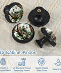 4 Pack Koala Cabinet Pulls Crystal Glass Face With Plastic Backing For Kitchen Cabinets And Drawers 3D Pattern Koala Design