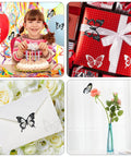 72 Piece Butterfly Wall Decor Sticker Set Removable 3D Mural Butterflies For Home Decor featured at party, gift, envelope, and vase.