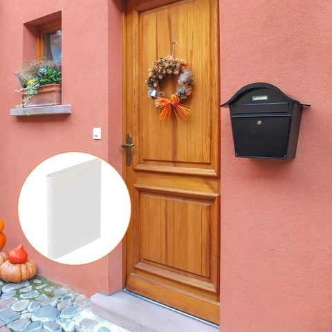 Wooden door with mail slot and inset image of 14 Piece Self Adhesive Door Corner Seals Set For Exterior Door Frames