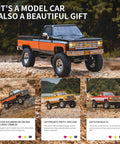 Chevrolet K10 One Eighteen Scale RC Truck With 4WD Dual Speed Switch LED Lights Off Road Crawler For Adults in natural terrain.