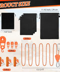 Three Pack Beach Shade Accessories Kit With Nylon Ropes And Ratchet Pulleys dimensions and components displayed