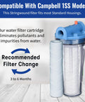 5 Pack 10 Inch By 2.5 Inch Sediment Water Filter Cartridges 5 Micron Replacement For 1SS Whole House System display