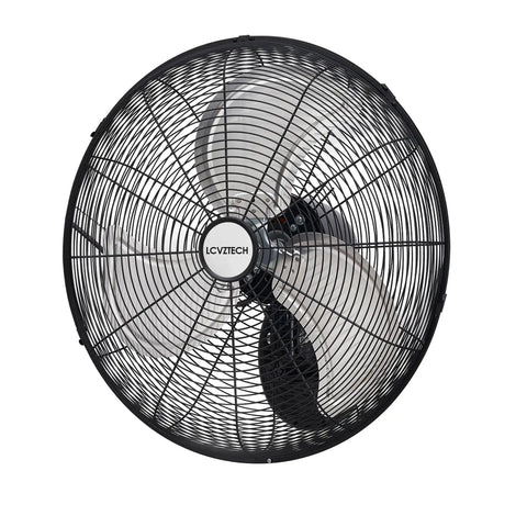 Front view of 20 Inch Wall Mount Fan Oscillating With 3 Speed Settings High Velocity Industrial Air Circulator Delivers Up To 6000 CFM For Garage Shop