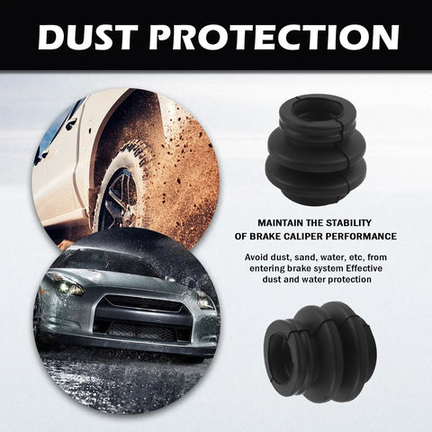 4Piece Caliper Pin Boot Kit With High Elasticity Brake Caliper Slide Pins Rubber Sleeves And O Rings shown with dust protection