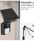Installed Universal Solar Charger For Ring Battery Doorbell Series And Wyze Wireless Video Doorbell Pro, 2.5W panel.