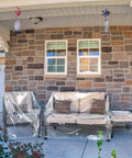 Clear Patio Furniture Covers 4 Piece Set Waterproof Heavy Duty Outdoor Sofa Armchair Love Seat And Table Covers on terrace
