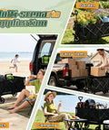 Heavy Duty Foldable Wagon Cart With Wheels 450 Lb Capacity Lightweight Portable Utility Wagon With Two Cup Holders for various uses.
