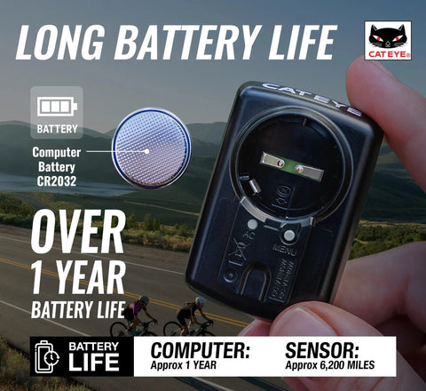 Urban Wireless Bike Computer With Analog Speedometer And Odometer, showing long battery life of over 1 year.