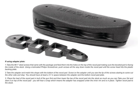 AirTech Precision-Fit Recoil Pad For Baikal Benelli Franchi And Stoeger Shotguns That Cuts Felt Recoil By Up To Seventy Percent, adapter plate