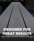 Heavy Duty Circular Saw Track With Badass Grip Track Clamps For Full Sheet Plywood Cuts Smooth As Butter Precision Guiding Rail close-up of guide rail design.