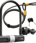 Beefy Bike U Lock With 14mm Shackle And 10mm By 1.8m Cable With Mounting Bracket For Road Mountain Electric And Folding Bikes Sold Secure Bronze Certified bike lock with keys and mounting bracket