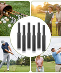 Six Pack Golf Club Shaft Extender Rods For Steel And Graphite Shafts Black Carbon Fiber Extension Sticks in golf setting collage.